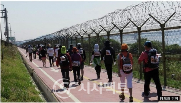 ‘DMZ 평화의길’ 조성 중간보고회 개최, 철책걷는 모습 [사진=파주시청]